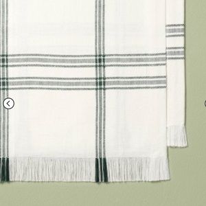 Textured Stripe Table Runner Cream/Green - Hearth & Hand with Magnolia